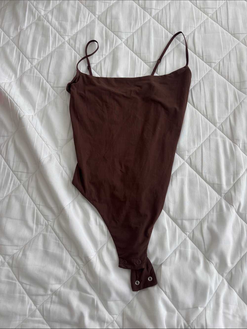 SKIMS Brown Adjustable Strap Bodysuit